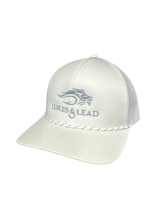 Lures & Lead Mesh Trucker Rope Hat - White